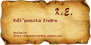 Káposzta Endre névjegykártya